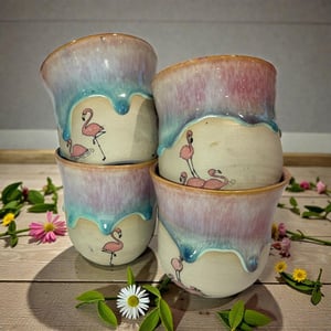 Mini Flamingo Drip Cups – produktbillede