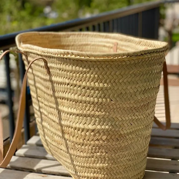 Palmekurv med langt læderhåndtag (5)