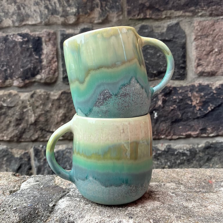 Hånddrejet kop/krus med hank billede 5