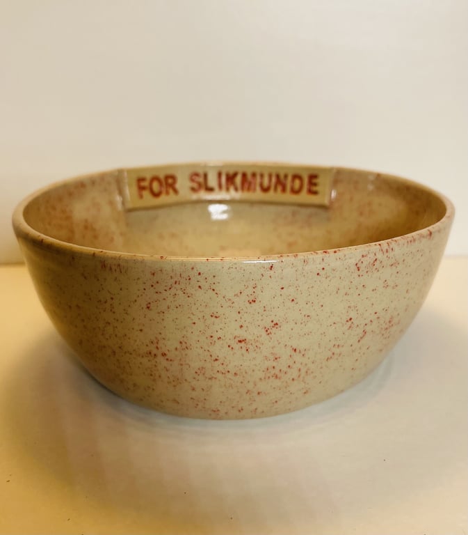 Keramik Skål med tekst; For slikmunde billede 2