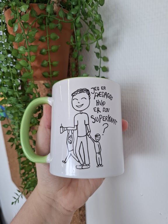 Krus: Jeg er pædagog, hvad er din superkraft (kort hår) Grøn