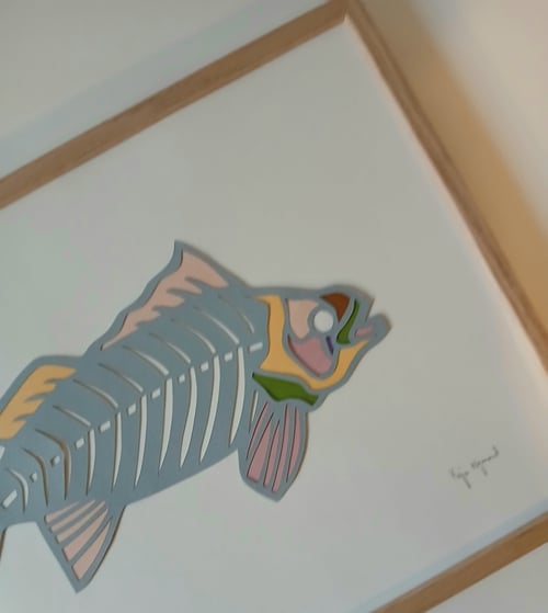 A3, indrammet papercut fisk