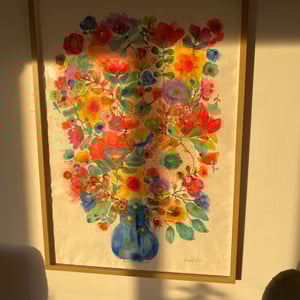 Julie - Kæmpe blå - original akvarel – produktbillede