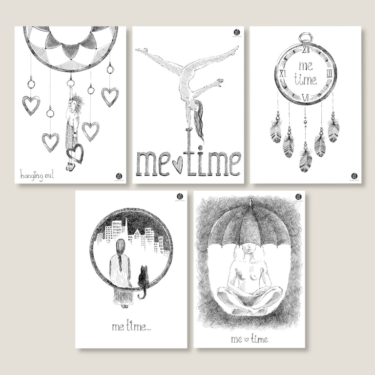 Me time -kort sæt med 10