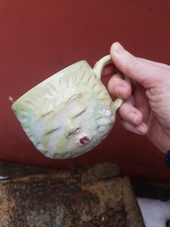 Syngende ansigtskop med hank ( 3 dl ) billede 4