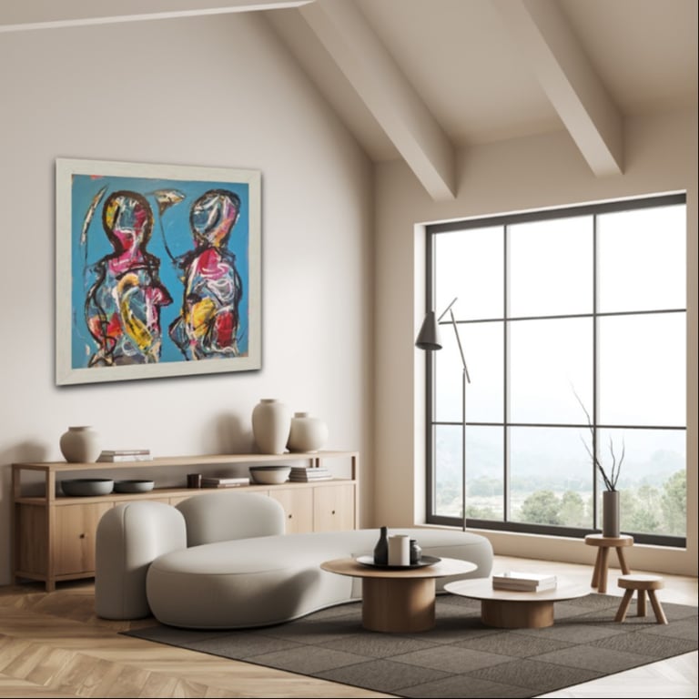 #1131 kunstmaleri 100X100 cm  SOLD billede 3