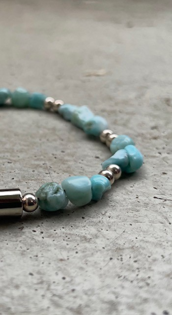 Larimar med 925 Sterling sølv billede 2