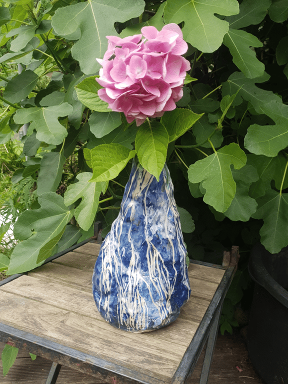 Stor blå vase 