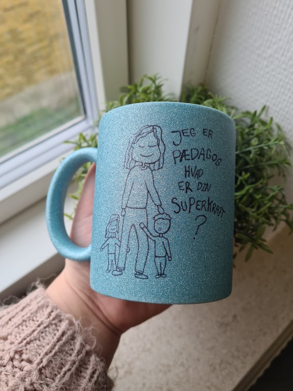 Krus: Jeg er pædagog, hvad er din superkraft Lys blå Glimmer