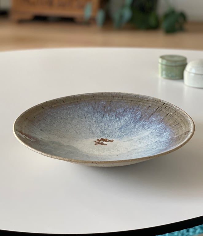 Fad/salatskål, skifergrå/cremehvid - ø 27 cm