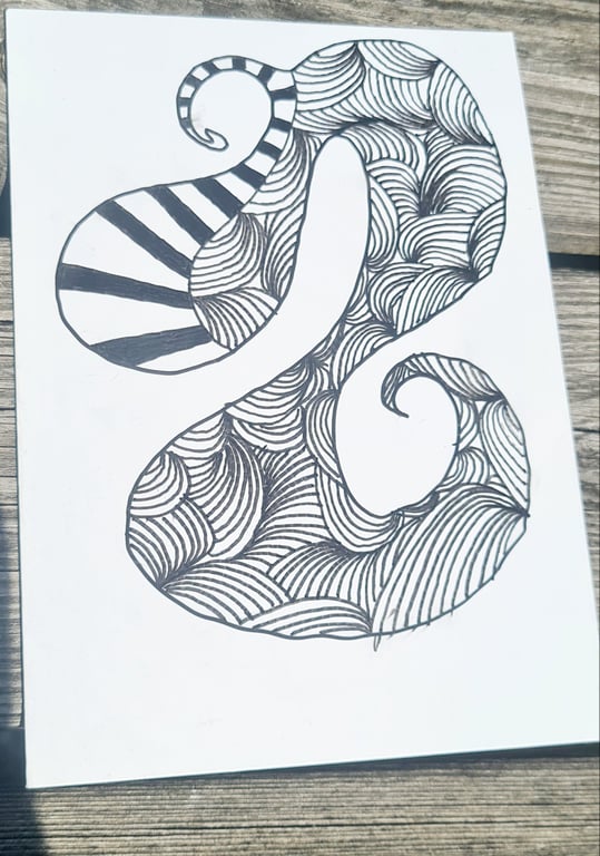 Stort kort med doodles mønstre