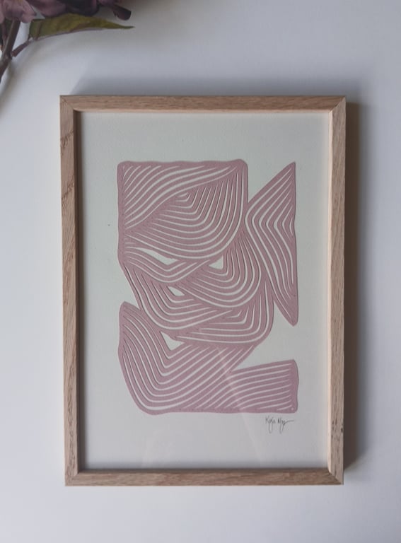 A4, papercut, gammelrosa, Indrammet  (3)