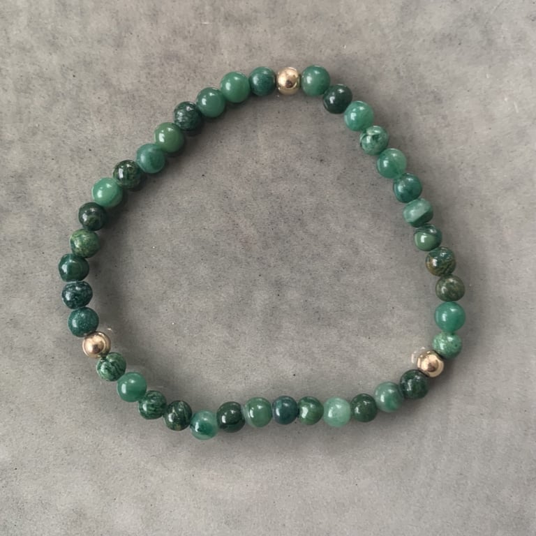 Grøn jade armbånd 4mm