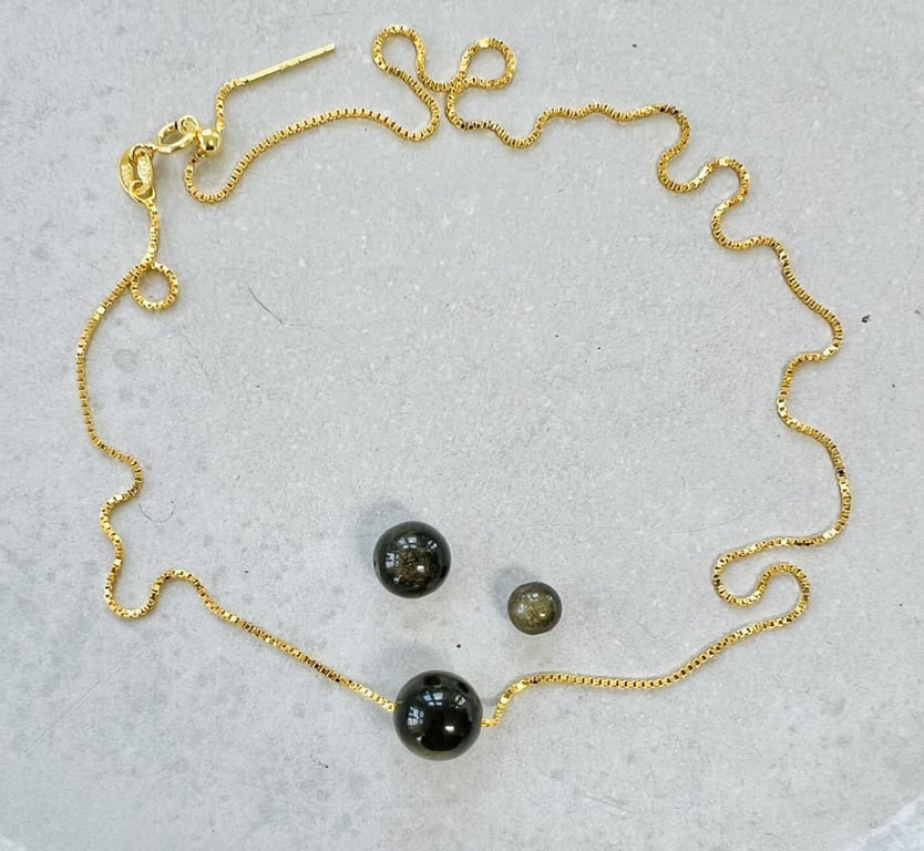 Guld Obsidian- vedhæng billede 6