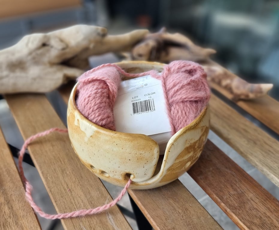 Strikkeskål cream. Diameter 16 cm billede 2