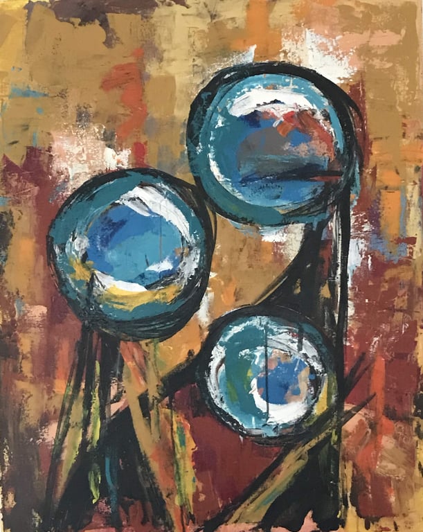 #1107 Unik Kunstmaleri Olie 80 X 100 cm billede 2