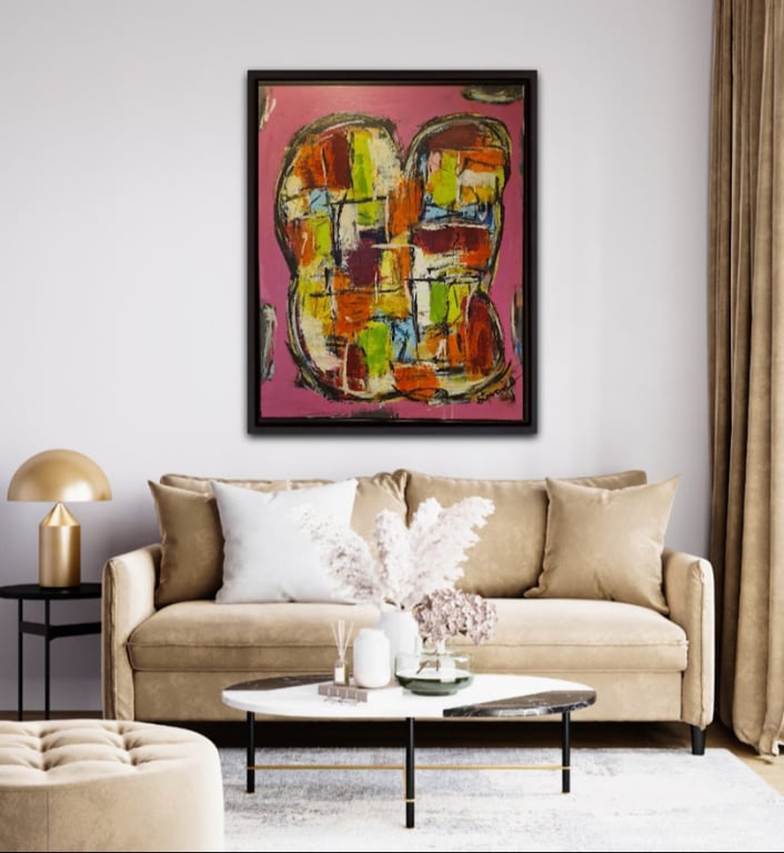 #1170 Maleri 80X100cm M/sort ramme