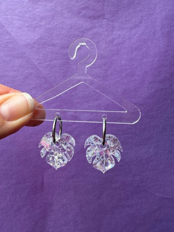 Smukke mini monstera i creol (sølv glimmer)