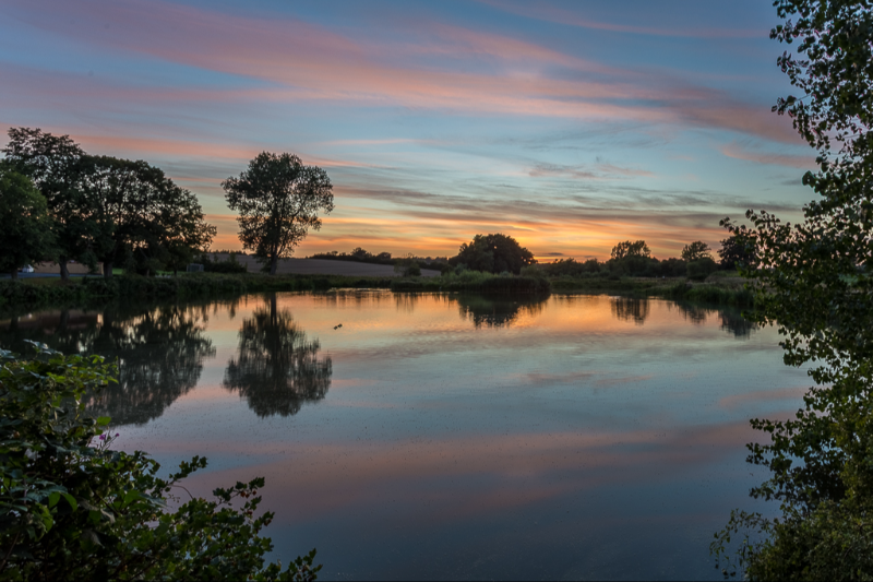  Solnedgang over Blåbæk mølle sø