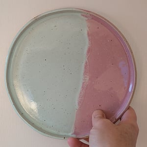 Frokosttallerken mint/pink – produktbillede