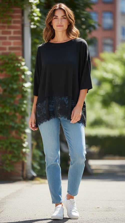 Frederikke basic blouse. Black. Onesize str. 36-46. (2)