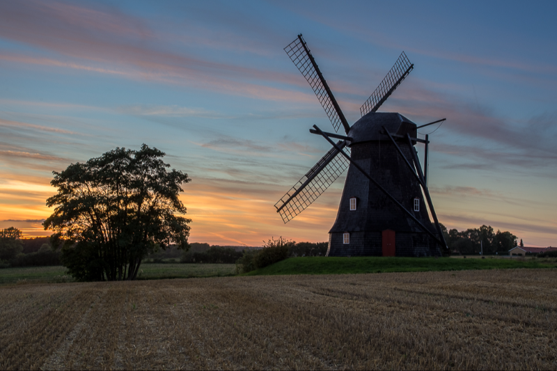 Solnedgang over Blåbæk mølle