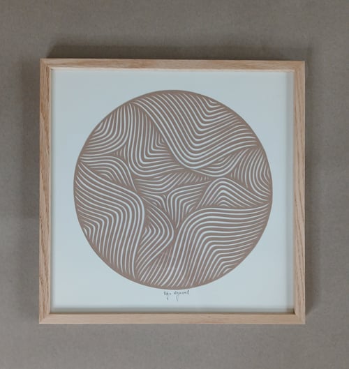 30x30cm papercut, nougat, indrammet  (3)