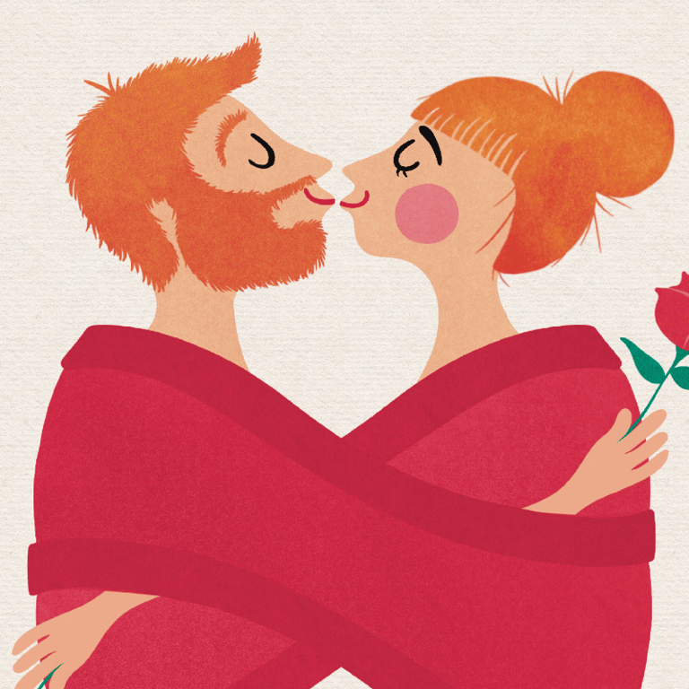 Hjerter kys – orange – plakat billede 4