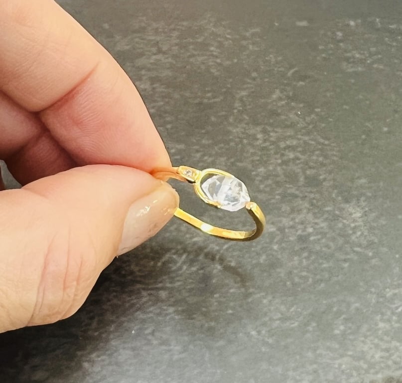 Beyou ring med en Herkimer diamant nr.5 billede 2