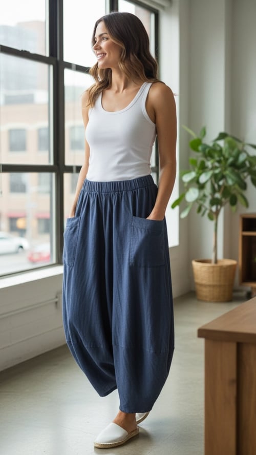 Isla harems pants, Denim blue. Onesize 36-46. (2)