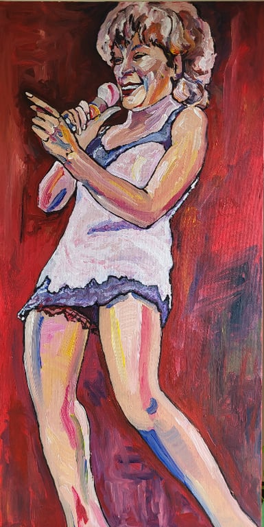 Tina Turner - Private dancer 1 - akryl på lærred - 50 x 100 cm 