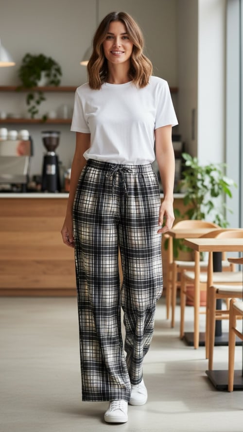 Kitty wide pants, Black w tern. Onesize 38-48. (2)