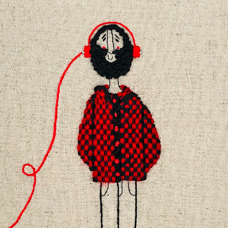 Skovmandstern – broderi 21 x 30 cm  billede 2