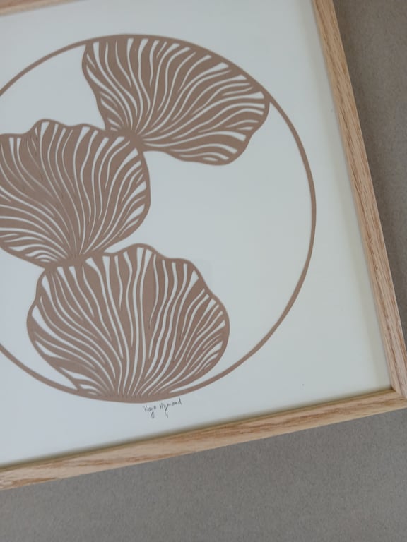 30x30cm papercut, nougat,indrammet  (2)