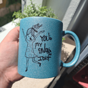 Krus: youre my favorite idiot Lys Blå glimmer – produktbillede