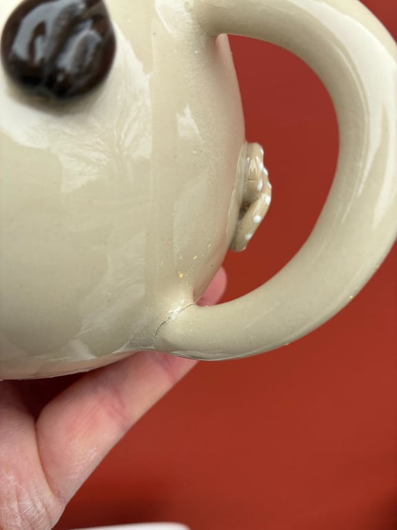 Stor kaffebønnekop med guld  billede 4