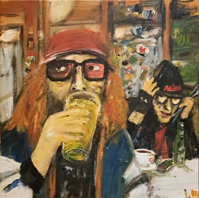 Gæster på Floss, 30x30 Akryl