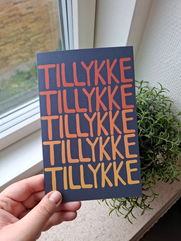 Kort: Tillykke tillykke tillykke blå (2)