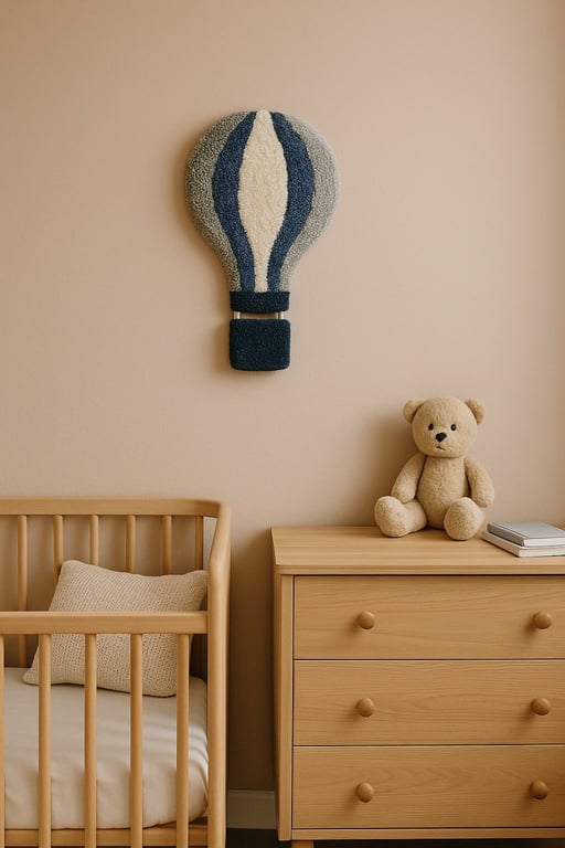 Tuftet luftballon - Håndlavet vægkunst i 100% uld. billede 5