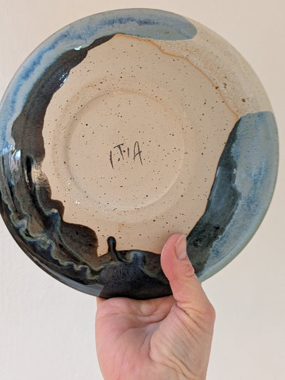 Dyb tallerken havblå/beige  billede 3