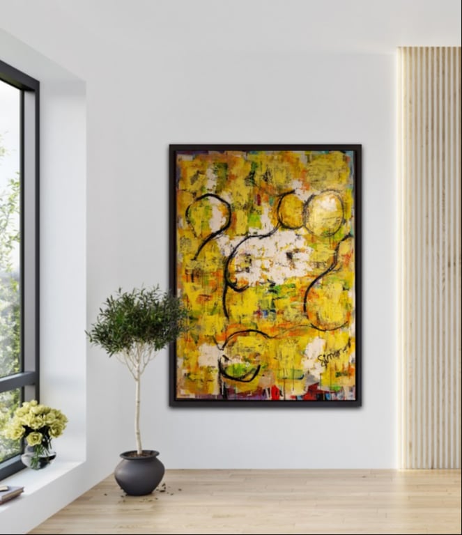 #1174 Maleri 100X140 cm  SOLD billede 3