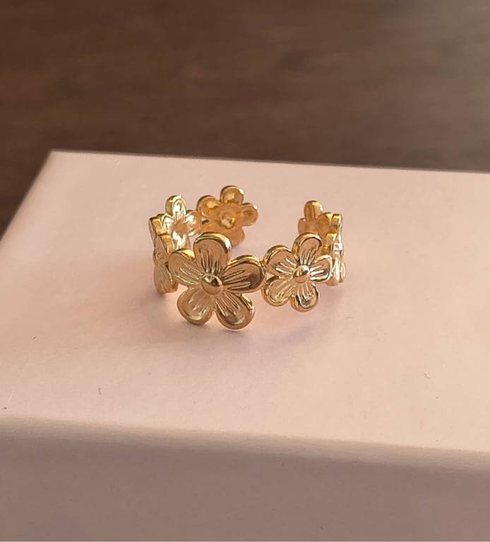 Alma ring / Justerbar, kirurgisk stål forgyldt