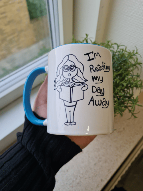 Krus: im reading my day away Blå