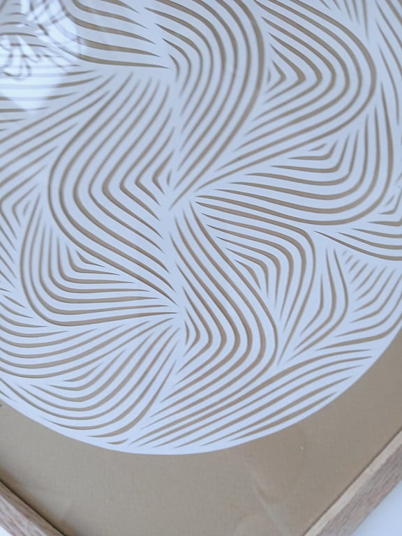 30x30cm papercut, sand, indrammet  billede 2