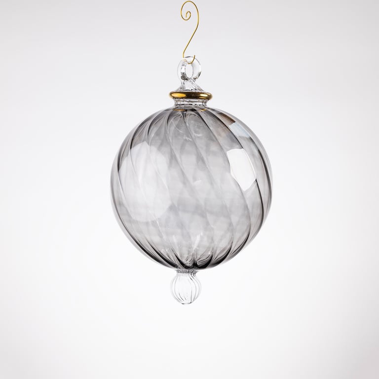 JULEKUGLE DESIGN 1030 SMOKE MED HVIDGULD billede 3