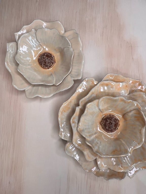 Vægblomst lille  i svag orange   billede 3