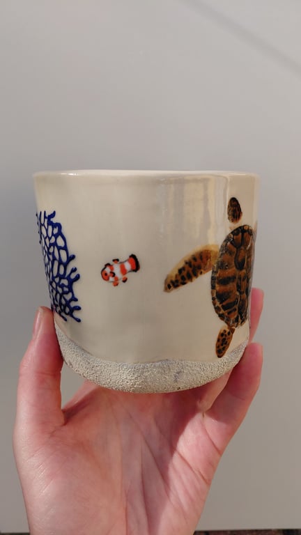 koraler kop, med fisk og Skildpadde  billede 2