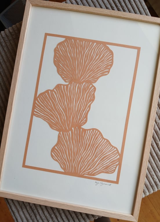 A3 papercut, fersken, indrammet  (2)