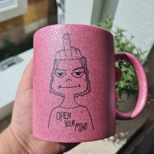 Krus: open your mind Pink Glimmer  – produktbillede