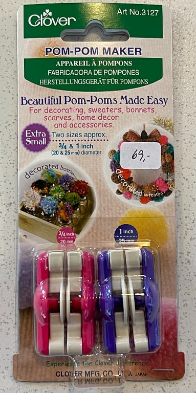 Tilbehør: Pop-Pom maker fra Clover - 2 stk, 2 størrelser billede 4